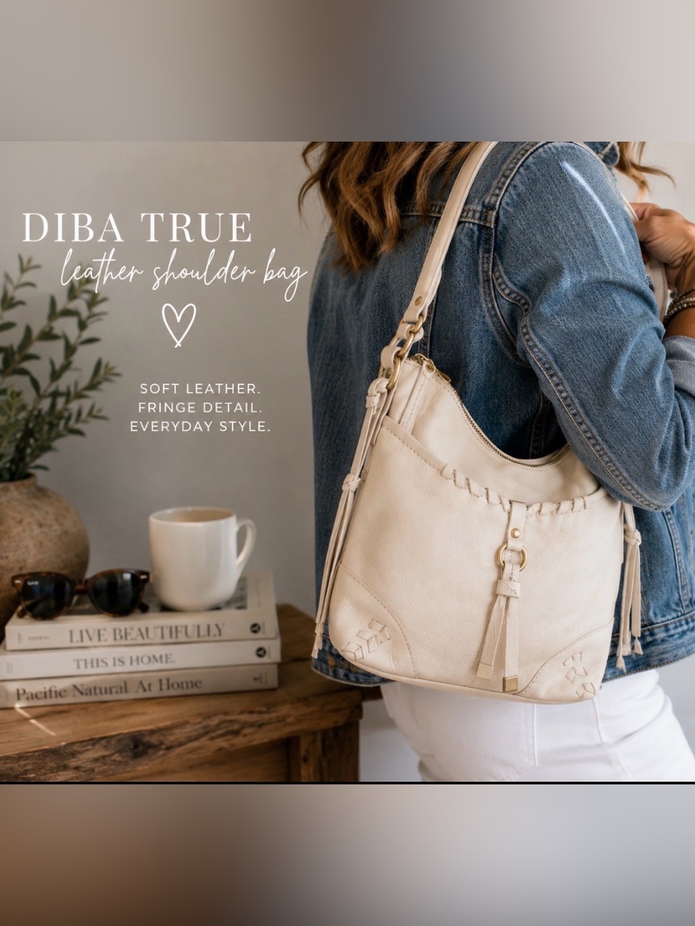 Diba true Leather  Fringe Shoulder Bag with Tassel